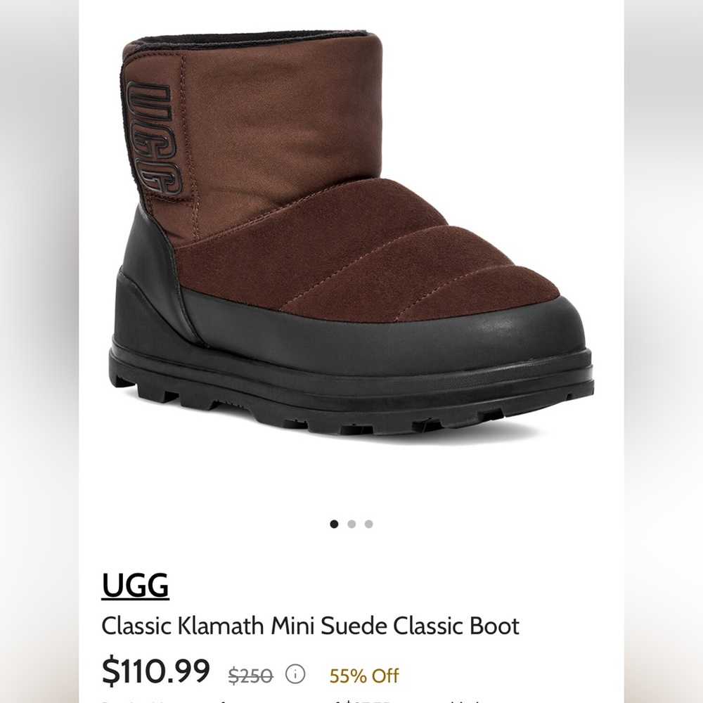 ♥️💖 UGG Classic KLAMUTH MINI SUEDE CLASSIC BOOTS Chocolate Brown EUC - Picture 3 of 16